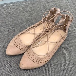 Tan suede flats